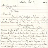 Letter from John Coghlan on behalf of the Brandan Town Commissioners to Gregory Ashe, 3 October 1917 