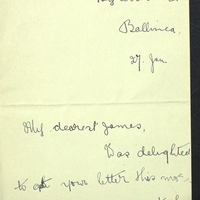 Letter from May Fay to James Finn, 27 January, 1916