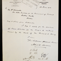 Letter from Arthur C. Houlihan to the Lords Justice of Ireland  19 June 1916 