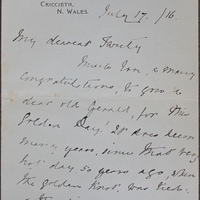 Letter from Lilly to &#039;Tweety&#039; (Lady Clonbrock), 17 July 1916