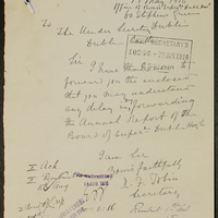 Letter from R.F. Tobin to Sir Robert Chalmers, 19 May 1916