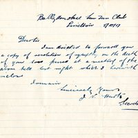 Letter from  J.N. Harte, Secretary, Ballydonoghue Sinn Féin Club to Gregory Ashe, 5 October 1917 