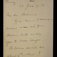 Letter from John Dillon to John Redmond, 29 June 1916