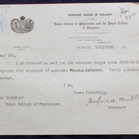 Letter from Alfred Miller to Thomas Kirkpatrick, 7 December 1920