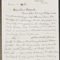 Letter from Sir Bertram Windle to Augustine Birrell, 30 March 1916.