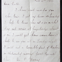 Letter from Peter Mooney to his sister Katie Mooney, 4 February 1916. 