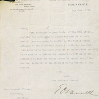 Letter from Sir Edward O&#039;Farrell to Margaret O&#039;Brien, 8 June 1916