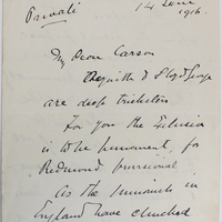 Letter from Arthur Warren Samuels to Edward Carson, 14 June 1916