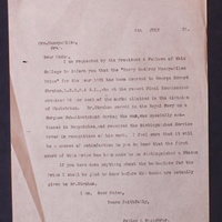 Letter from Thomas Kirkpatrick to Mrs Charlotte Massey-Miles, 8 July 1921