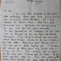 Letter from Nora Ring to Charlie Daly, 4 February 1923