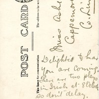 Postcard from Thomas Ashe to Nora Ashe, 1917