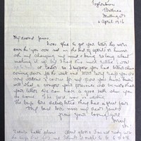 Letter from May Fay to James Finn, 6 April 1916