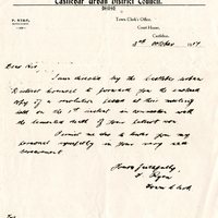 Letter from F. Ryan to Gregory Ashe, 3 October 1917