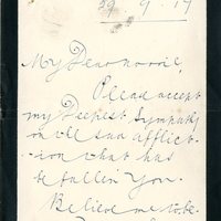 Letter from P.J. Dunne to Nora Ashe, 29 September 1917 