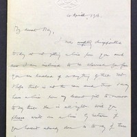 Letter from James Finn to May Fay, 4 April 1916