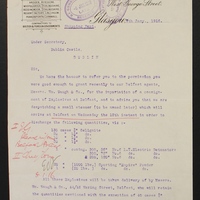 Letter from Hugh MacMillan to the Under Secretary, Matthew Nathan, 9 January 1916