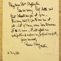 Note from Major Francis Fletcher-Vane to Hanna Sheehy Skeffington, 16 May 1916