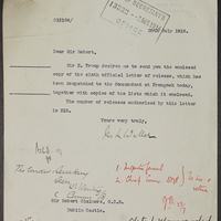 Letter from M. L. Waller to Sir Robert Chalmers, 28 July 1916