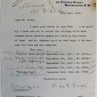 Letter to Pembroke Wicks, 28 June 1916