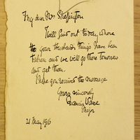 Note from Major Francis Fletcher-Vane to Hanna Sheehy Skeffington, 21 May 1916