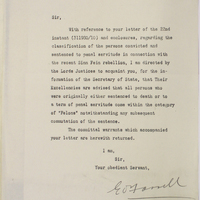 Letter from Edward O&#039;Farrell to Sir Edward Troup, 27 June 1916