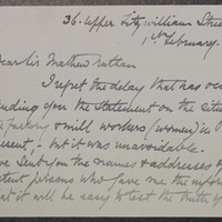 Letter from S.C. Harrison to Sir Matthew Nathan, 1 February 1916