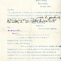 Letter from T. Galvin to Gregory Ashe, 2 October 1917