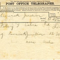 Telegram from Nora Ashe to Foley, 26 September 1917 