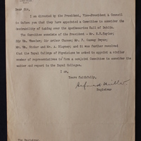 Letter from Alfred Miller to Thomas Kirkpatrick 24 November 1920