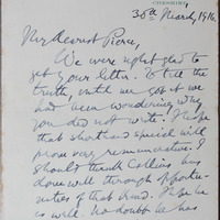 Letter from Patrick Langford Beazley to Piaras on his article on the Irish Language.