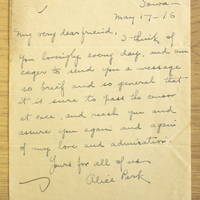 Letter from Alice Park to Hanna Sheehy Skeffington, 17 May 1916