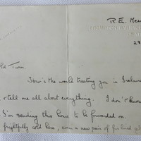 Letter from Douglas Campbell (later Major General Sir Douglas Campbell) to his sister Catherine Agnes Meta Campbell (later Wetherall), 28 October 1917