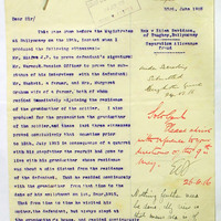 Letter from John Moorhead to Henry Wynne, 23 June 1916