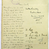 Letter from District Inspector to Chief Secretary&#039;s Office, 17 June 1916