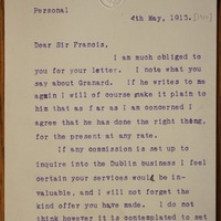 Letter from John Redmond to Sir Francis Hopwood, 4 May 1916