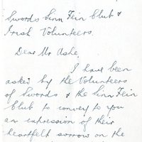 Letter from Peadar O'Ceallaigh, Swords Sinn Féin &amp; Volunteers to Gregory Ashe, 4 October 1917 