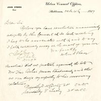 Letter from John O'Shea, Clerk, Skibbereen Urban Council to Gregory Ashe, 4 October 1917 