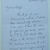 Letter from Michael O&#039;Riordan to the Right Rev. Monsignor Denis Hallinan, 23 October 1916