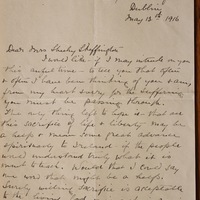 Letter from Jane &quot;Janie&quot; Gibson to Hanna Sheehy Skeffington, 15 May 1916