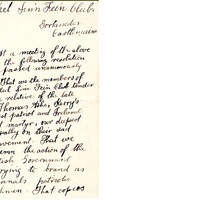 Letter from E. Deen, Secretary, Keel Sinn Féin Club, to Gregory Ashe [October 1917]