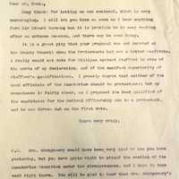 Letter from Hugh de Fellenberg Montgomery to William Coote, 9 Spetember 1916