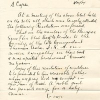 Letter from Jeremiah O Brien, Secretary, Barryroe Sinn Féin Club to Gregory Ashe, 3 October 1917