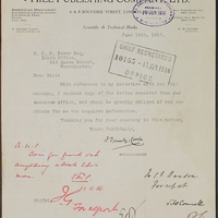 Letter from J. Ormsbey Cooke to S.J.M. Power, 14 June 1916