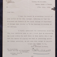 Letter from Burtchaell to Thomas Kirkpatrick, 17 July 1918