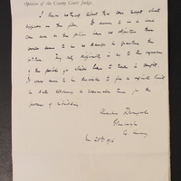 Letter from Judge Charles Dromgoole to the Chief Secretary&#039;s Office, 25 January 1916