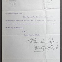 Letter from Bishop Bernard Coyne to John Francis Hogan, 2 June 1916