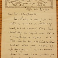 Letter from William O&#039;Brien to Hanna Sheehy Skeffington, 9 November 1915