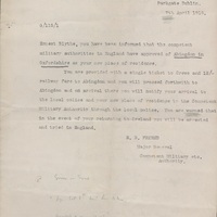 Letter from Major-General E.B. Friend to Ernest Blythe, 7 April 1916