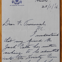 Letter from Father Willie Doyle S.J. to Fr Provincial Thomas V. Nolan, 25 January 1916