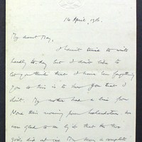 Letter from James Finn to May Fay 14 April 1916